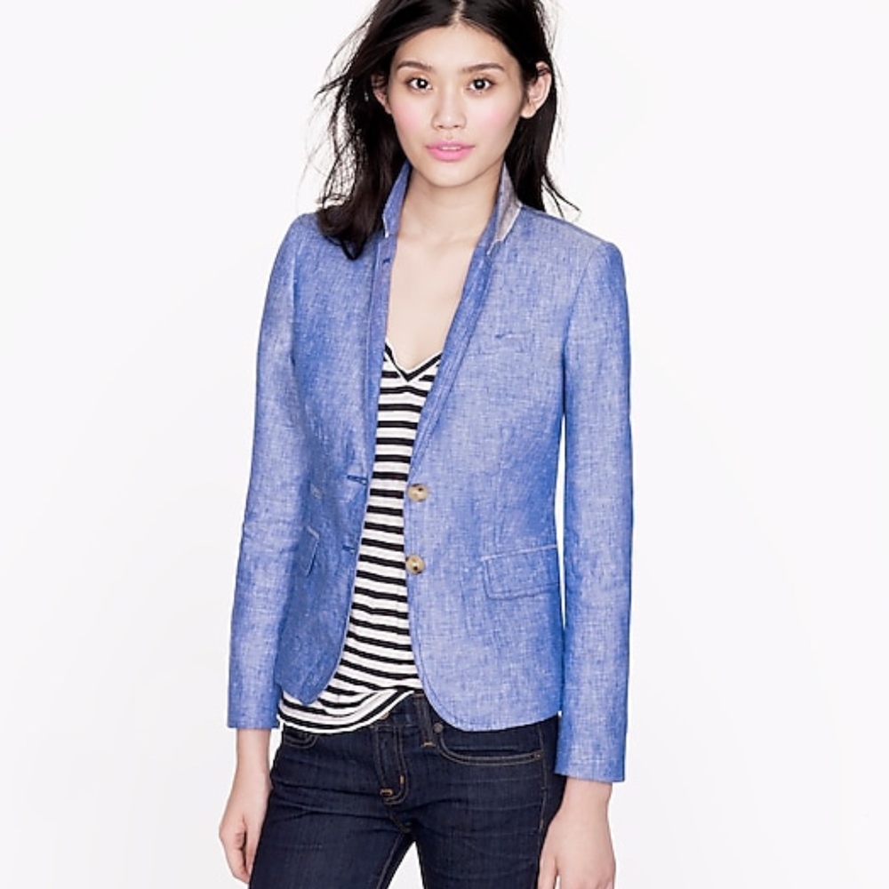J.Crew Classic Schoolboy Blazer Crosshatch Linen 6